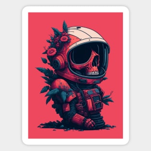 Floral Astronaut Skull 2 Magnet